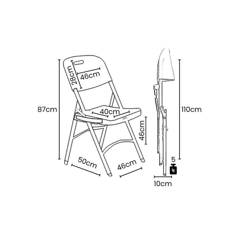 صن بوت كوميرس كرسي قابل للطي محمول - إطار فولاذي متين مع مقعد ومسند ظهر مريحين - أخضر فيروزي - Image 3