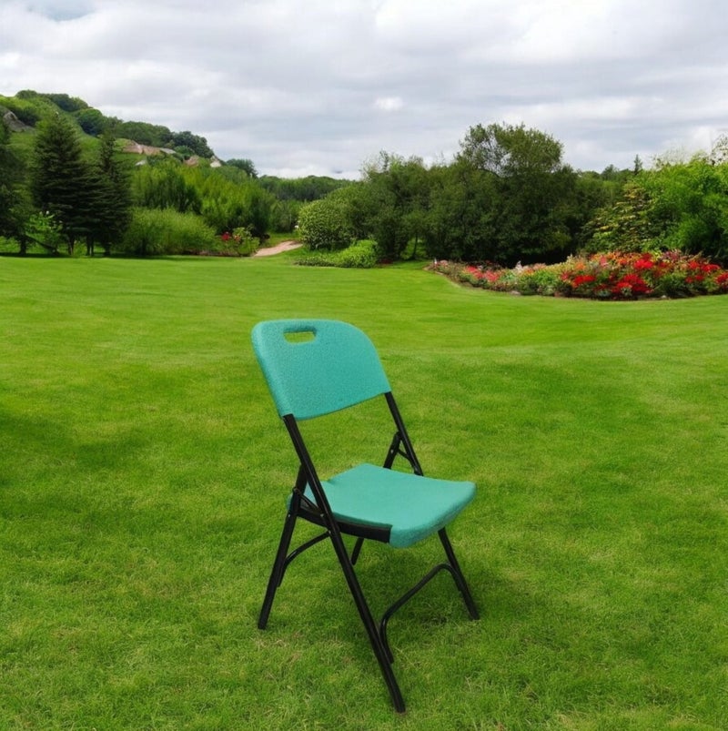 صن بوت كوميرس كرسي قابل للطي محمول - إطار فولاذي متين مع مقعد ومسند ظهر مريحين - أخضر فيروزي - Image 4