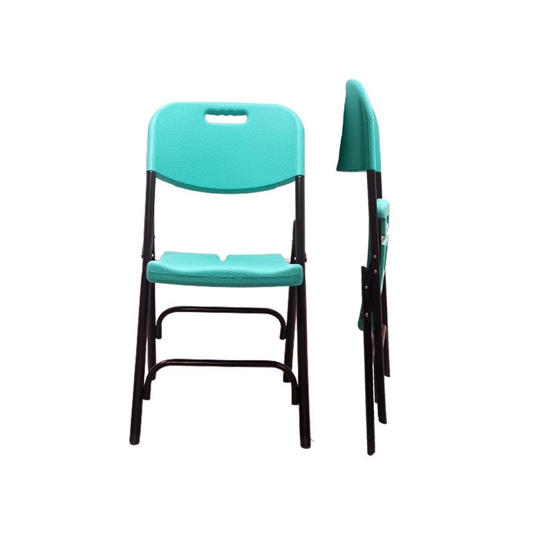 صن بوت كوميرس كرسي قابل للطي محمول - إطار فولاذي متين مع مقعد ومسند ظهر مريحين - أخضر فيروزي - Image 1