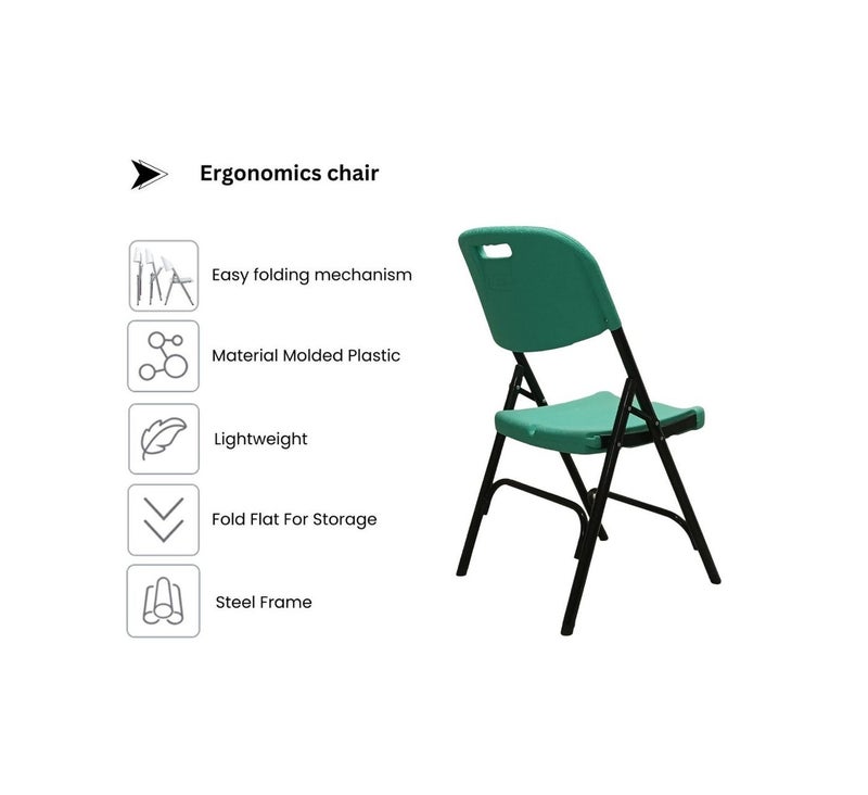 صن بوت كوميرس كرسي قابل للطي محمول - إطار فولاذي متين مع مقعد ومسند ظهر مريحين - أخضر فيروزي - Image 2