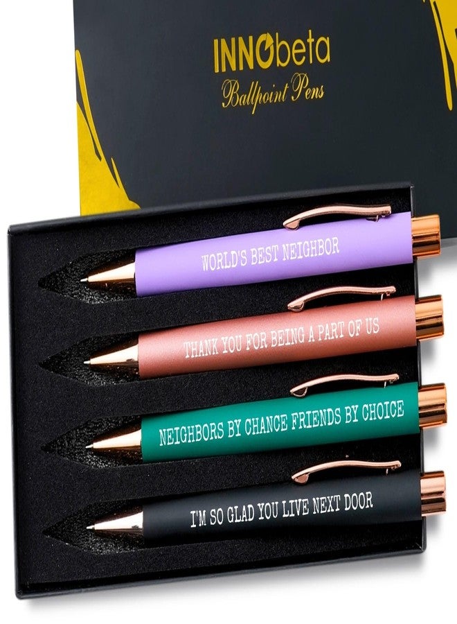 InnoBeta Gifts for Neighbors - Awesome Neighbor Gift, Pens for Good Neighbors, Unique Practical Gift Idea for Community Friends, Writing Pens for Christmas, Holiday Greetings, House Warming (4 Pack) - Image 1