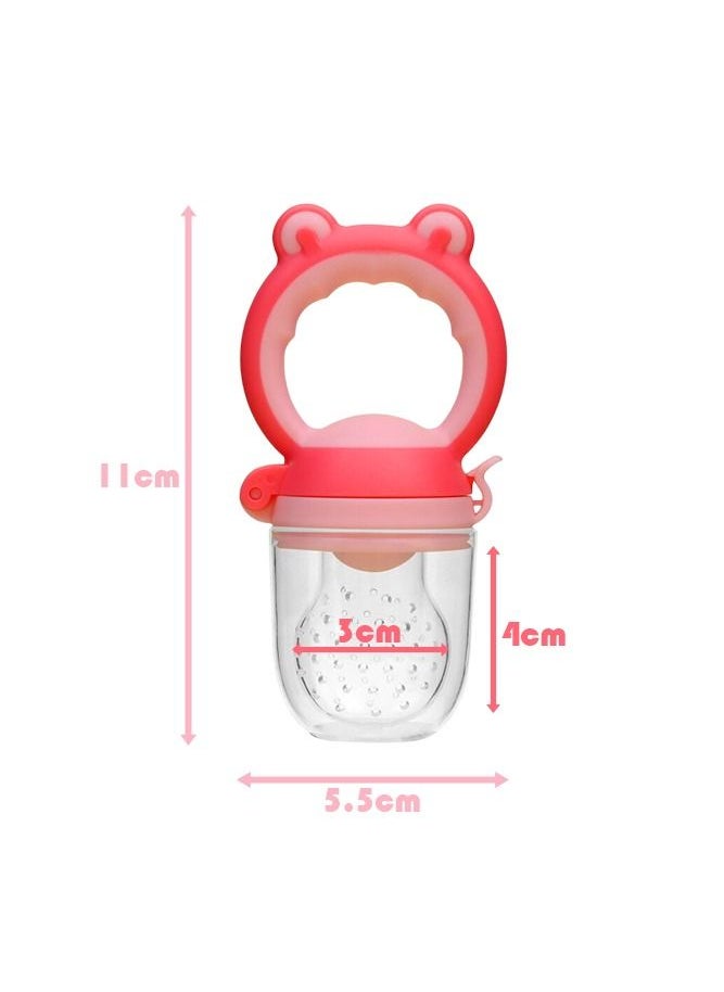 Generic - 2-Piece Baby Food Feeders, Soft Chewable Silicone Teething Pacifiers with High-quality and Non-toxic Material, Lightweight Design Fruit Teethers for Toddler Infant, Red - Image 1