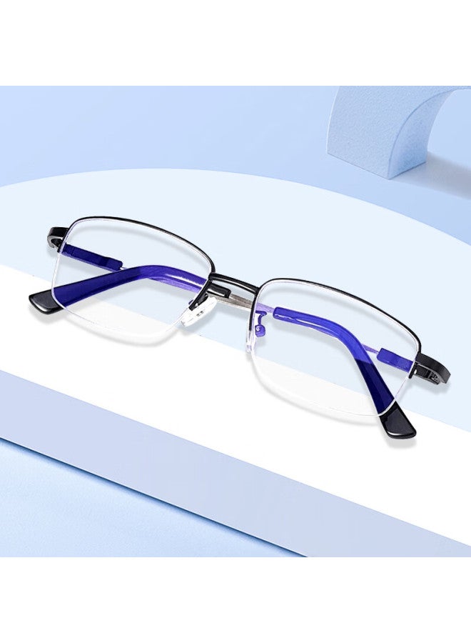 Borsiyzol Reading Gl For Men, Self-operated, High Definition, Anti-blue Light, Imported Memory Titanium Frame Reading Gl 8019, Black, 400 Degrees