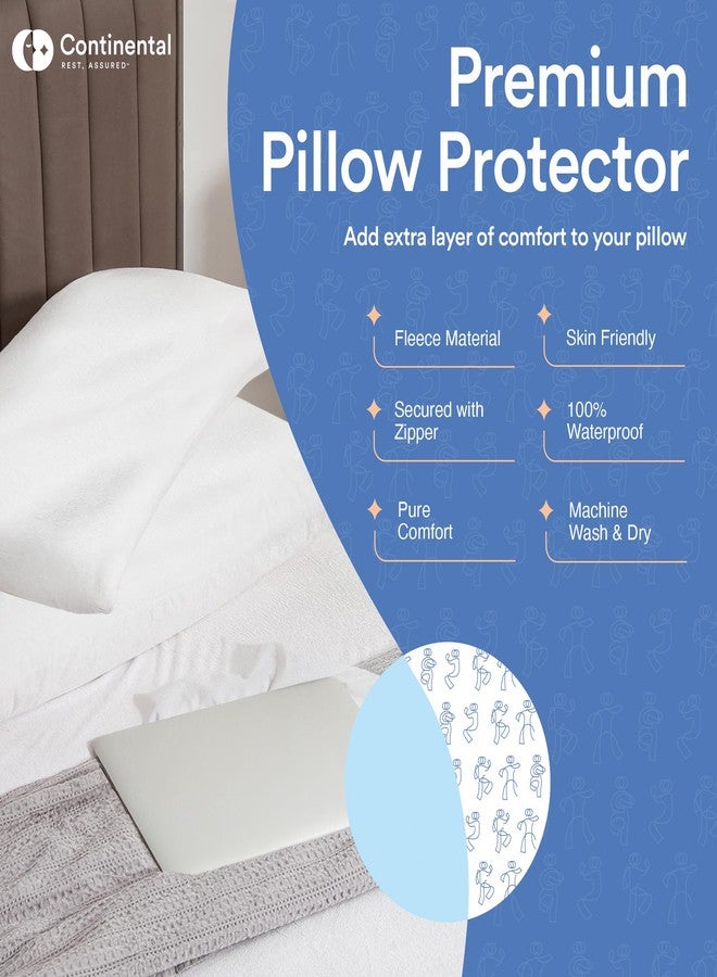 Continental Bedding Feather Proof, Waterproof and Down Proof Zippered Fleece Throw Pillow Protectors Plush Comfort 18x18 Inch - Pack of 1 - Image 5