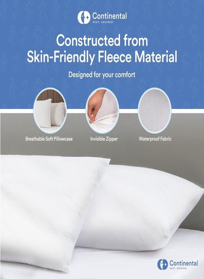 Continental Bedding Feather Proof, Waterproof and Down Proof Zippered Fleece Throw Pillow Protectors Plush Comfort 18x18 Inch - Pack of 1 - Image 4