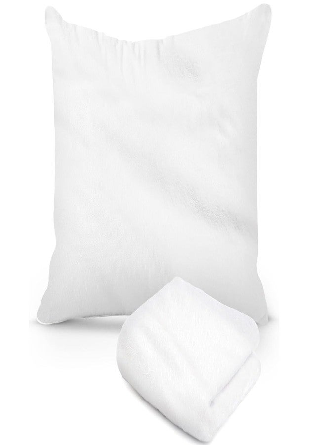 Continental Bedding Feather Proof, Waterproof and Down Proof Zippered Fleece Throw Pillow Protectors Plush Comfort 18x18 Inch - Pack of 1 - Image 1