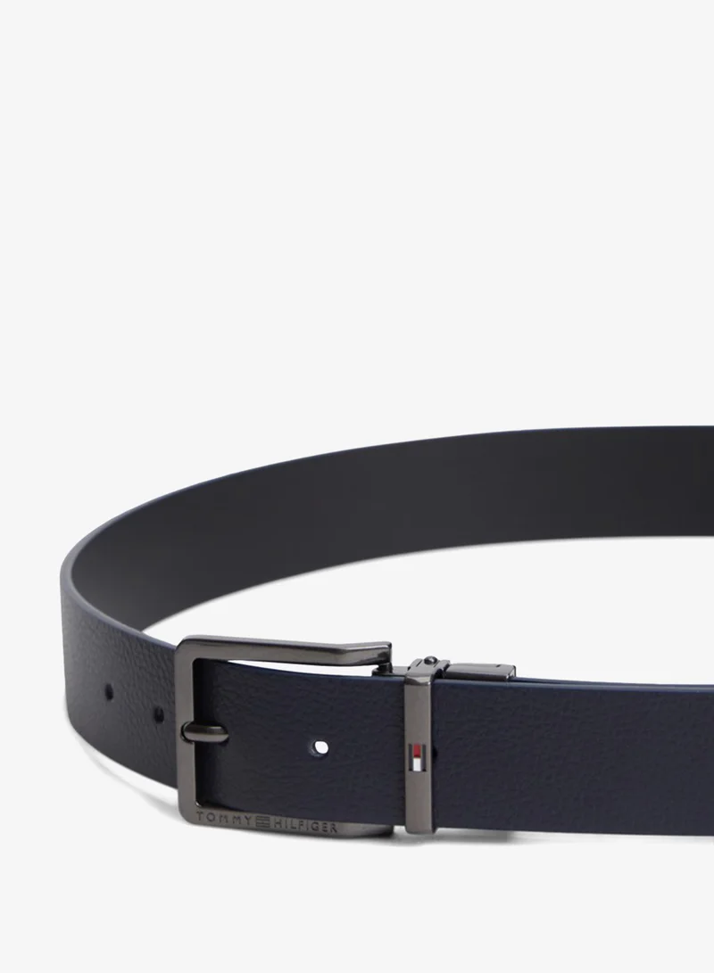 Tommy Hilfiger  Reversible Textured Leather Square Buckle Belt for Men | Best Price UAE