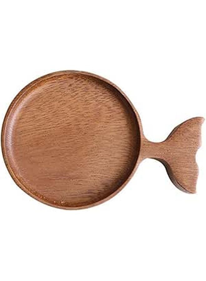 Wooden Fish Shaped Sauce Dish Creative Serving Plate for Snacks and Kimchi - Image 1