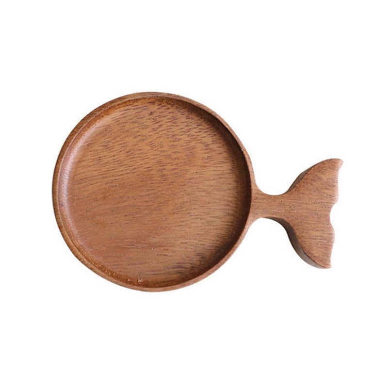 Wooden Fish Shaped Sauce Dish Creative Serving Plate for Snacks and Kimchi - Image 2