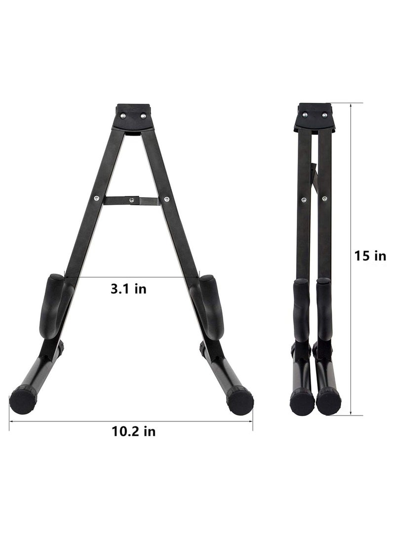 Generic Guitar Stand Folding Universal A frame Stand for All Guitars Acoustic Classic Electric Bass Travel Guitar Stand - Black - Image 3