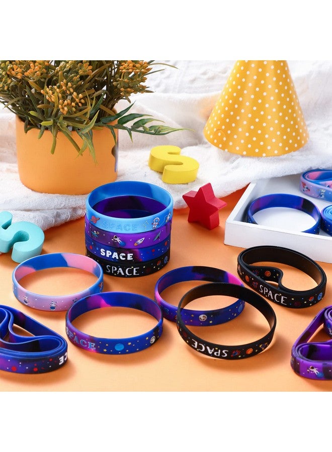 اوريهير أساور سيليكون لحفلات الفضاء الخارجي، ألعاب رائد الفضاء الفضائي، الأساور المطاطية، ألعاب رائد الفضاء الفضائي، هدايا حفلات الفضاء النجمية المجرية للأطفال، مستلزمات تزيين الحفلات بأعياد الميلاد (24 قطعة) - Image 4