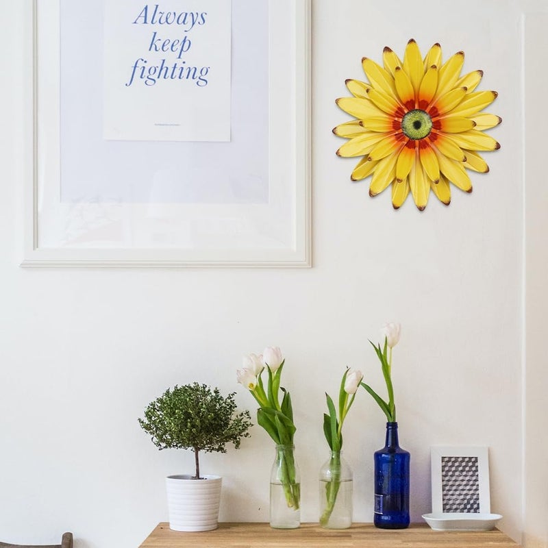 hogardeck Sunflower Decor 11" Metal Flower Wall Decor for Indoor Outdoor, Sunflower Kitchen Decor Floral Metal Wall Art, Sunflower Wall Decor for Bathroom, Living Room, Porch, Garden, Yard, Backyard - Image 5