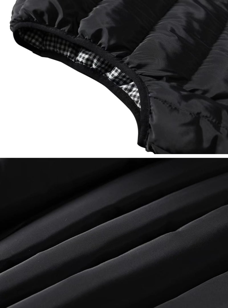 Vcansion Men's Outdoor Casual Stand Collar Vest Padded Jacket Coat Vest Wine Red S - Image 2