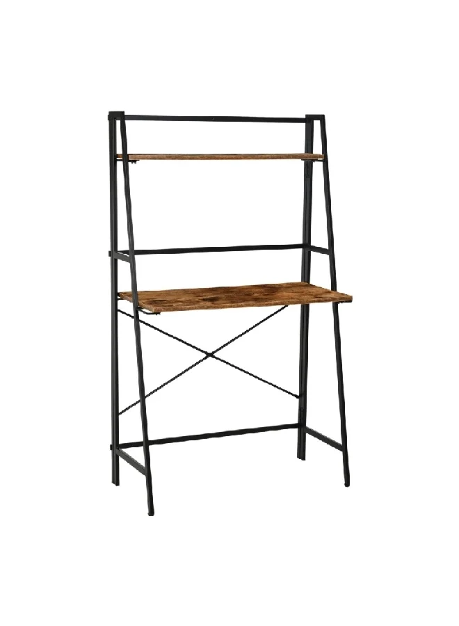 ميكاسا CD-22112 مكتب قابل للطي ميلامين متين عالي الجودة مع رف بني وأسود 137 x 40 x 80 سم
