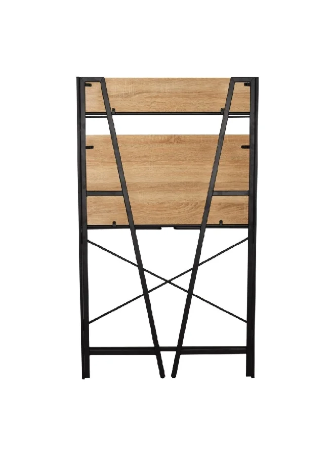 ميكاسا CD-22112 مكتب قابل للطي ميلامين متين عالي الجودة مع رف بني وأسود 137 x 40 x 80 سم