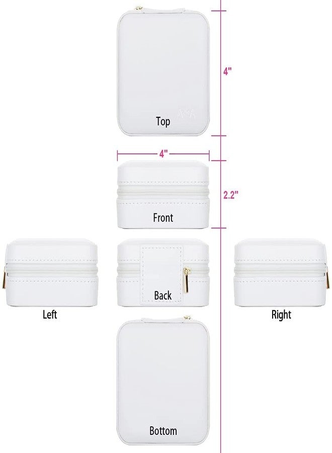 أتش أس آر صندوق تنظيم مجوهرات السفر من HSR - علبة تخزين مجوهرات صغيرة محمولة، أفضل هدية للفتيات والسيدات (أبيض) - Image 2