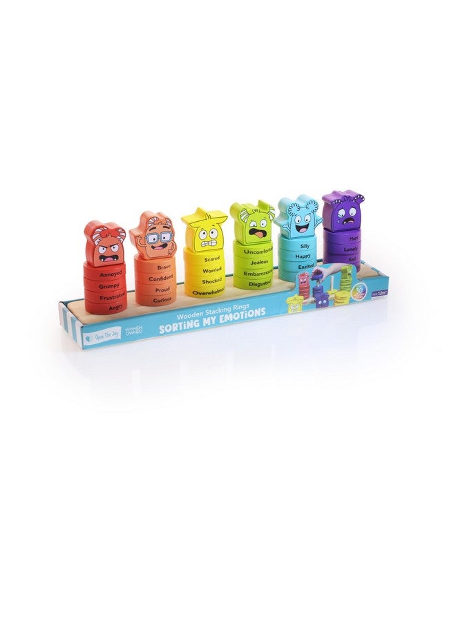 Open The Joy Emotions Stacking Rings - 30pc Rainbow Stacking Toy for Toddlers, Baby Sensory Learning Toy, Fine Motor Skill Development - Montessori Toys for 1 Year Old, Ages 12 Months and Up - Image 3