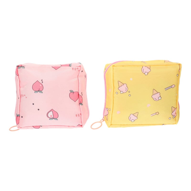Healvian 2pcs Sanitary Napkin Storage Bag Menstrual Pad Bag Tampons Container Portable Period Bag Pouch Nursing Pad Organizer for Women Teen Girl