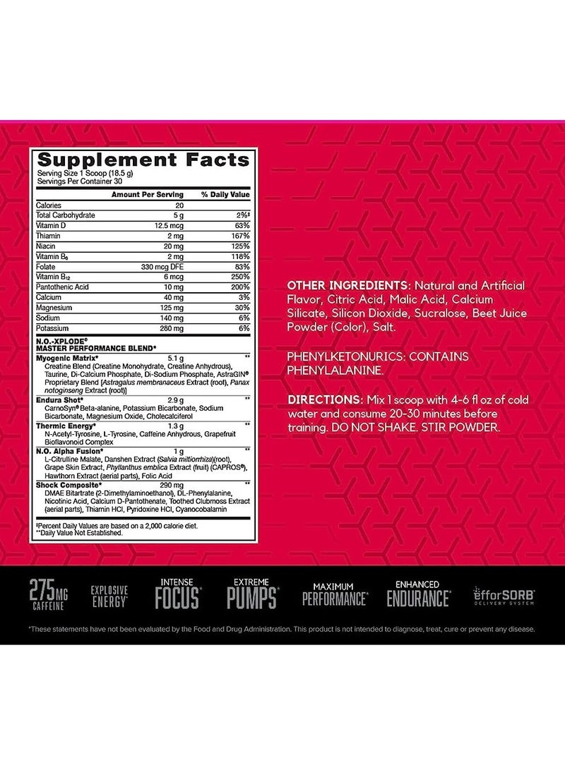 BSN N.O.-Xplode Legendary Pre-Workout Grape Flavor 30 Servings - Image 3