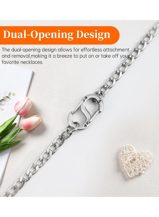 8 PCS Double Opening Shortener Clasps, Stainless Steel Lobster Clasps, Universal Necklace Clasp, Charm Clasp S Lock, For DIY Jewelry Making Bracelet Crafts - Image 3