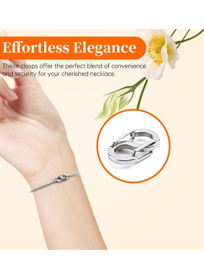 8 PCS Double Opening Shortener Clasps, Stainless Steel Lobster Clasps, Universal Necklace Clasp, Charm Clasp S Lock, For DIY Jewelry Making Bracelet Crafts - Image 4