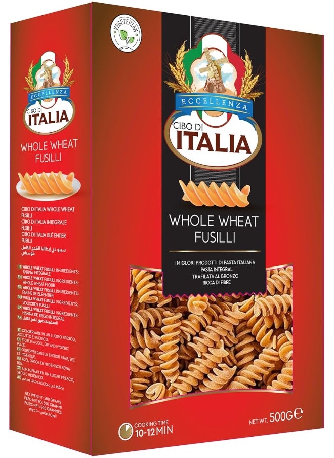 Cibo Di Italia Cibo Di Italia Pasta Fusilli - Whole Wheat 500g | Integrali | Vegetarian  - Image 2