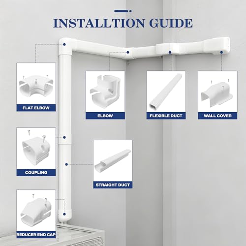 LyPrem 10Ft Mini Split Line Set Cover 3" PVC Line Cover Kit for Mini Split and Central Air Conditioner & Heat Pump(White) - Image 3