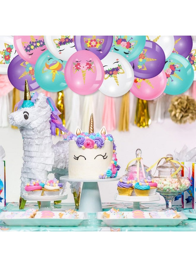 Harrycle 45 Pieces Unicorn Latex Balloons Arch Kit Column Garlands Balloons for Girls Birthday Unicorn Themed Baby Shower Ideal Party Decorations Supplies - Image 5