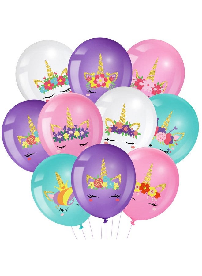 Harrycle 45 Pieces Unicorn Latex Balloons Arch Kit Column Garlands Balloons for Girls Birthday Unicorn Themed Baby Shower Ideal Party Decorations Supplies - Image 1