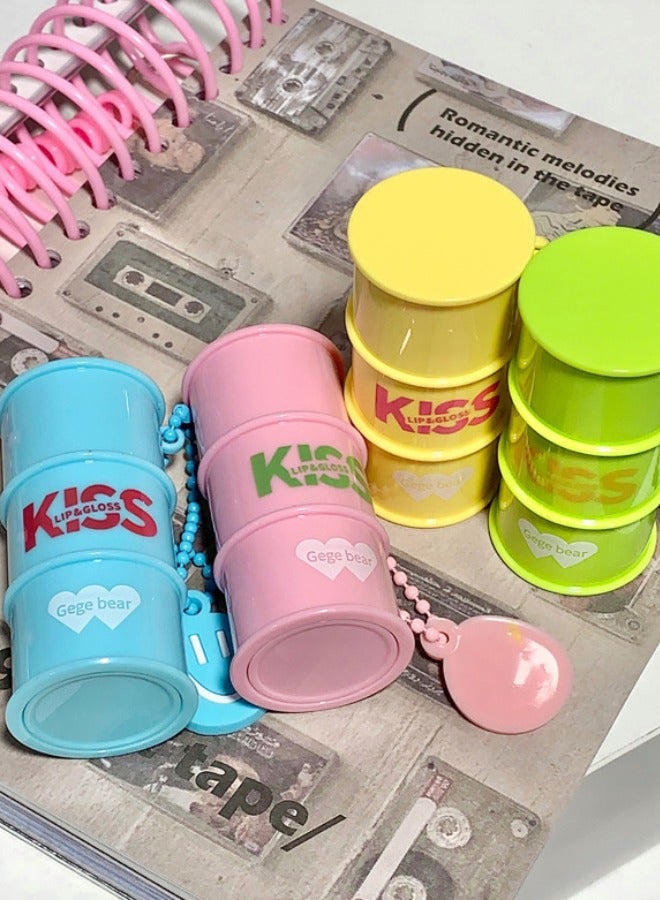 Gege bear Glaze Lip Watery Mirror Moisturizing Pure Plant Lip Glaze - Nude Color with Chain - Image 1