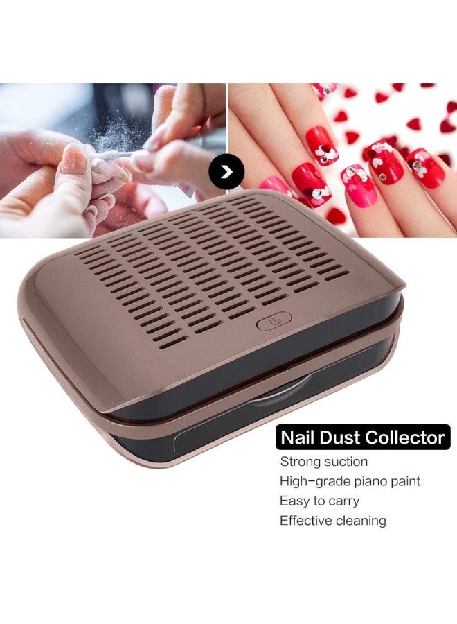 klarako Nail Art Dust Collector 68W Strong Power Nail Vacuum Cleaner Machine Professional Salon Nails Dust Suction Equipment, With a pair of Gloves(Brown)  - Image 5