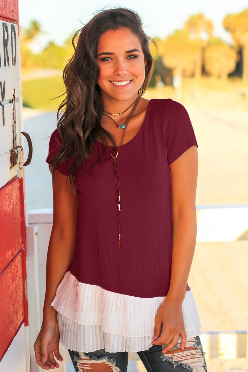 Spot! K8591 Selling Round Neck Short Sleeve Chiffon Laminated Bottom 6 Colors - Image 1
