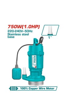 TOTAL Total Submersible Pump 750W (1.0HP) – 32m Head, 120L/min Flow, Clean Water Pump with Float Switch, Stainless Steel Construction, for Pool Draining, Irrigation & Water Transfer  - Image 1