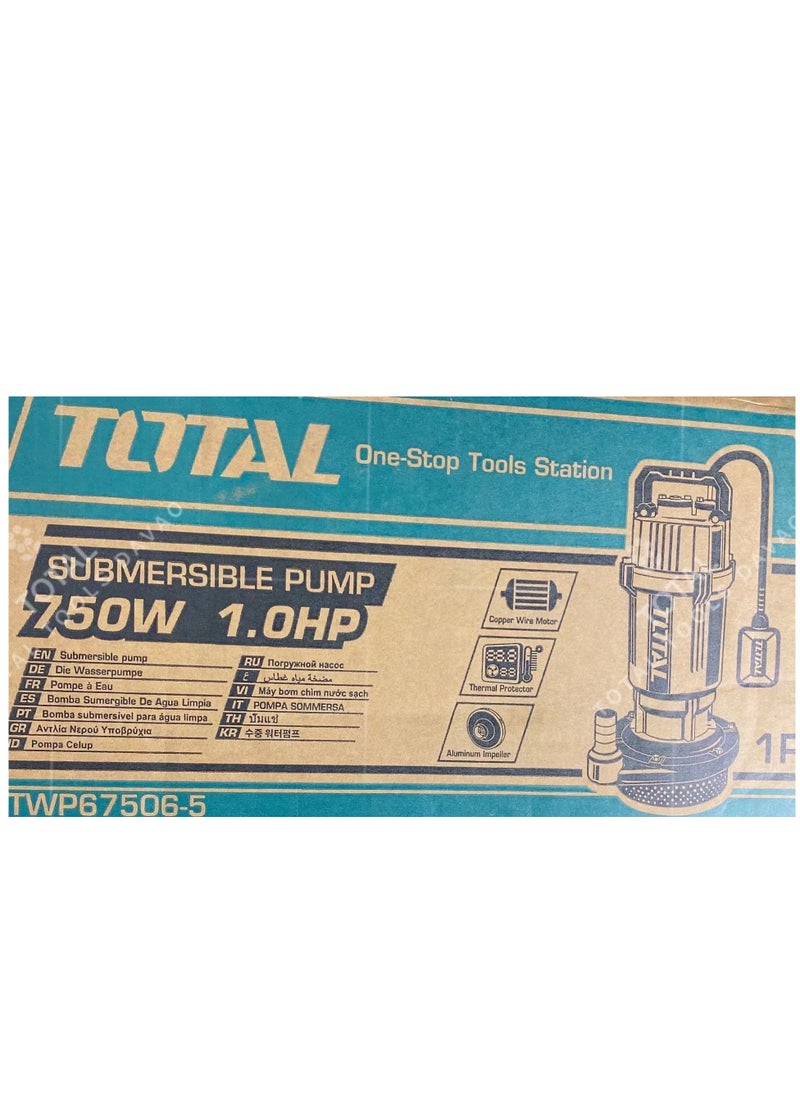 TOTAL Total Submersible Pump 750W (1.0HP) – 32m Head, 120L/min Flow, Clean Water Pump with Float Switch, Stainless Steel Construction, for Pool Draining, Irrigation & Water Transfer  - Image 4