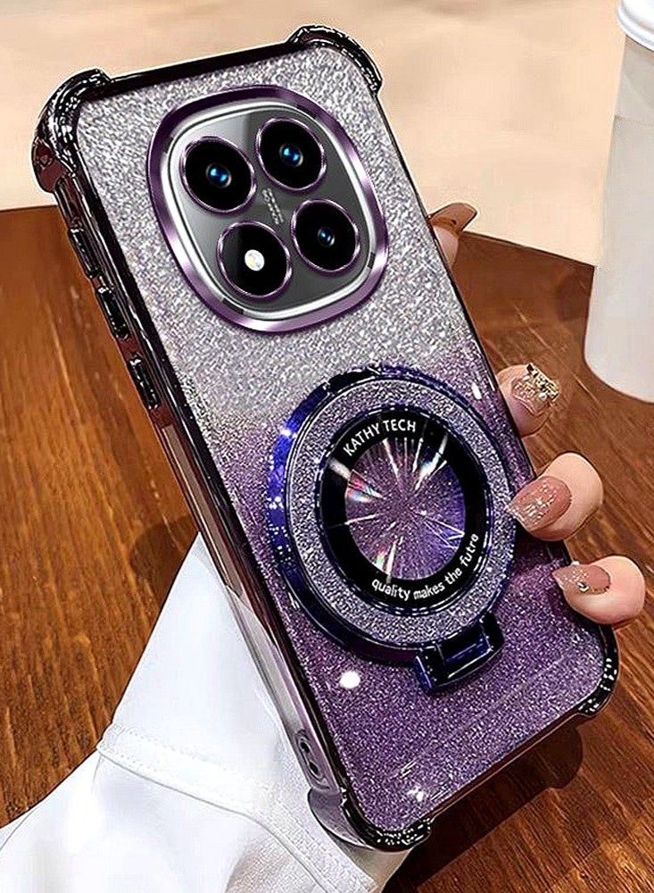 Magnetic Glitter for Xiaomi Redmi Note 15 Pro Case， Camera Lens Protector，Sparkly Stand，Support Wireless Charging， Luxury Gradient Shockproof Xiaomi Redmi Note 15 Pro 5G Cover - Image 1