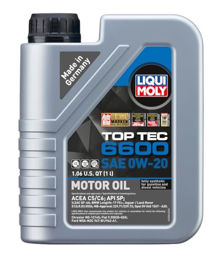 Liqui Moly Top Tec 6600 SAE 0W-20 | 1 L | Synthesis Technology Motor Oil | SKU: 22044 - Image 1