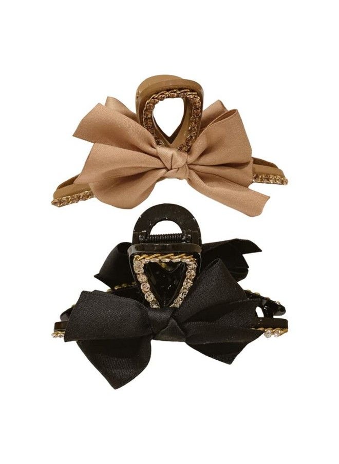 Beaupretty 2Pcs Large Hair Claw Clips Big Hair Clips Jaw Barrettes Bowknot Hair Clip For Thick And Thin Hair For Women Girls  - Image 1