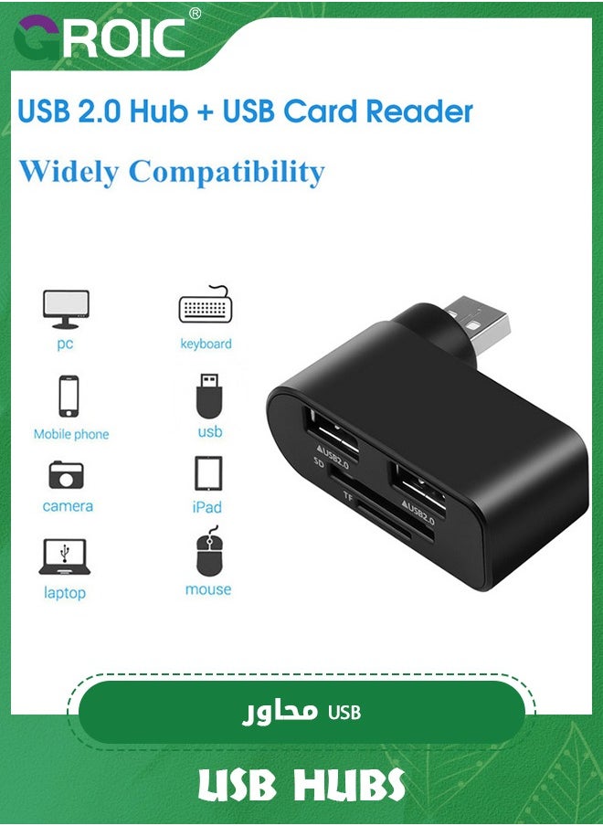 GROIC 4 in 1 Rotatable USB Hub, Portable 180 Degrees Rotate USB Hub, USB C SD Card Reader for Macbook, Laptops, Mobile HDD and More, 4 in 1 Multi-Port Laptop Hub  - Image 4