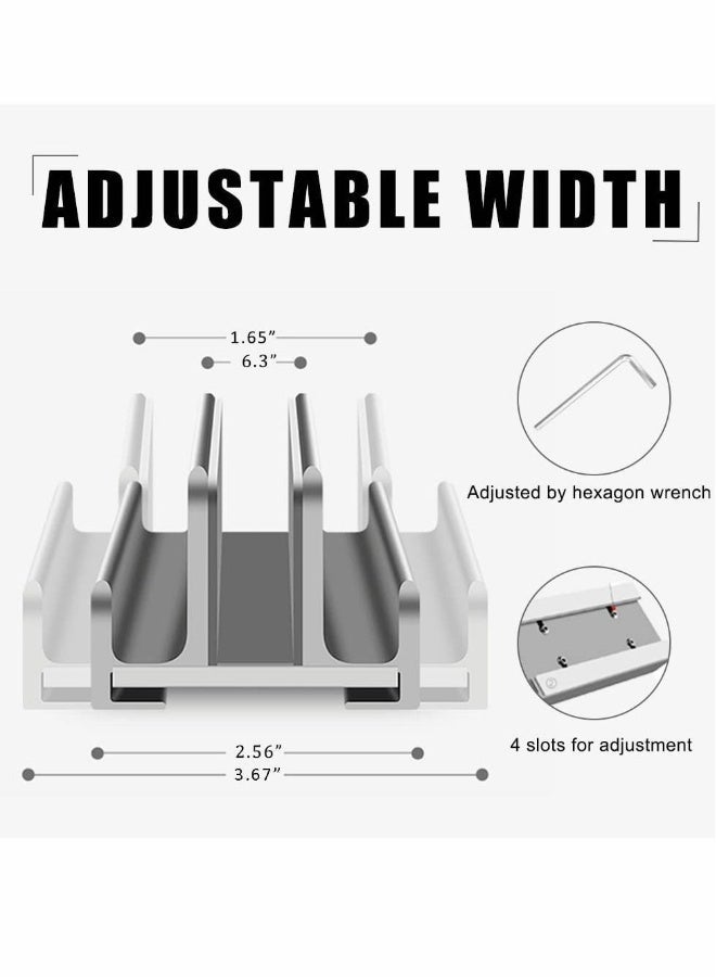 Laptop Stand for Desk, Adjustable Vertical Laptop Stand, Aluminum Alloy Laptop Dock - Image 3