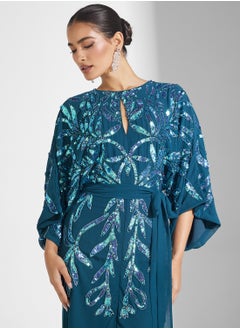 Frock and Frill Keyhole Neck Sequin Midi Dress  - Image 3