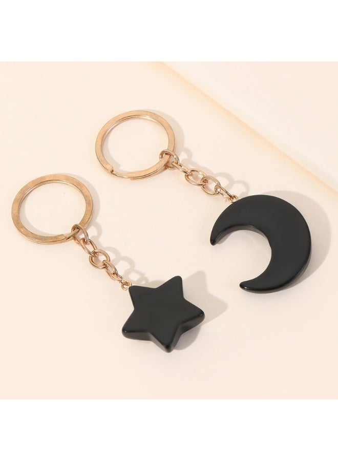 Star and Moon Keychain for Couples Best Friend Matching Gift - Image 3