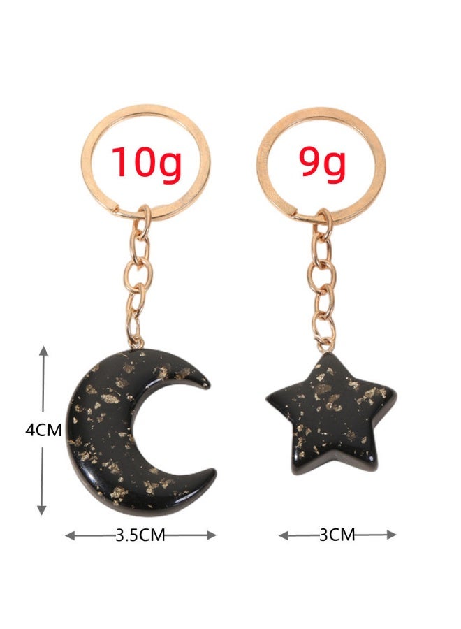 Star and Moon Keychain for Couples Best Friend Matching Gift - Image 2