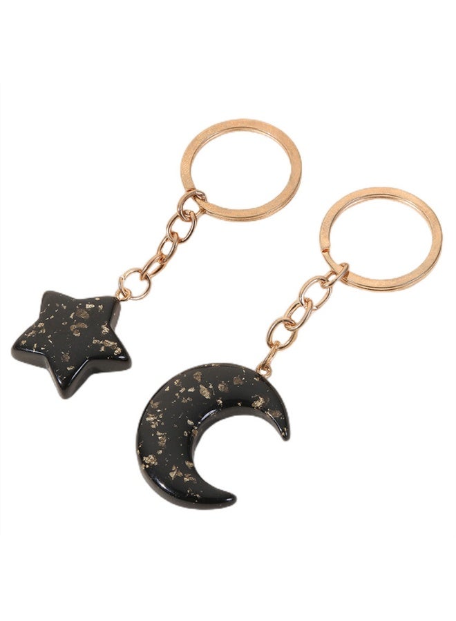 Star and Moon Keychain for Couples Best Friend Matching Gift - Image 1