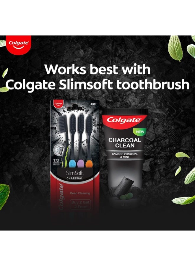 كولجيت معجون أسنان كولجيت تشاركول كلين ديب كلين للعناية بالفم، فحم الخيزران والنعناع (جل أسود) عبوة توفير 240 جرام - Image 3