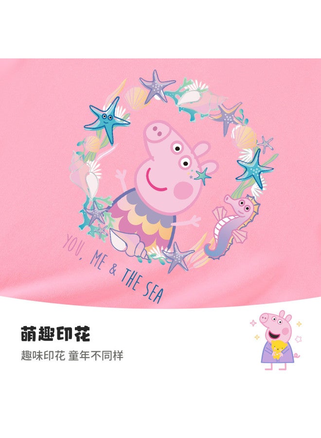 Peppa Pig spring Girls' Pure Cotton Breathable Long Sleeve Pullover T-shirt Cartoon Casual Baby Tee - Image 5