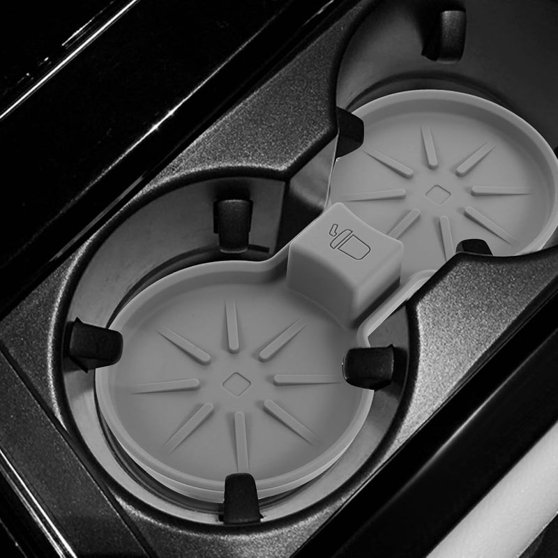 GANAZONO Car Cup Holder Insert Mat Non-Slip Waterproof Center Console Cup Holder Coaster Pad for Car Interior Gray Spill-Proof Automotive Accessory - Image 4