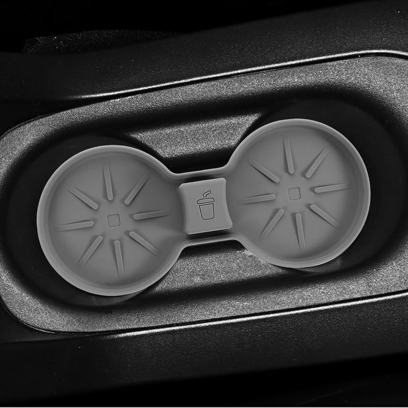 GANAZONO Car Cup Holder Insert Mat Non-Slip Waterproof Center Console Cup Holder Coaster Pad for Car Interior Gray Spill-Proof Automotive Accessory - Image 5