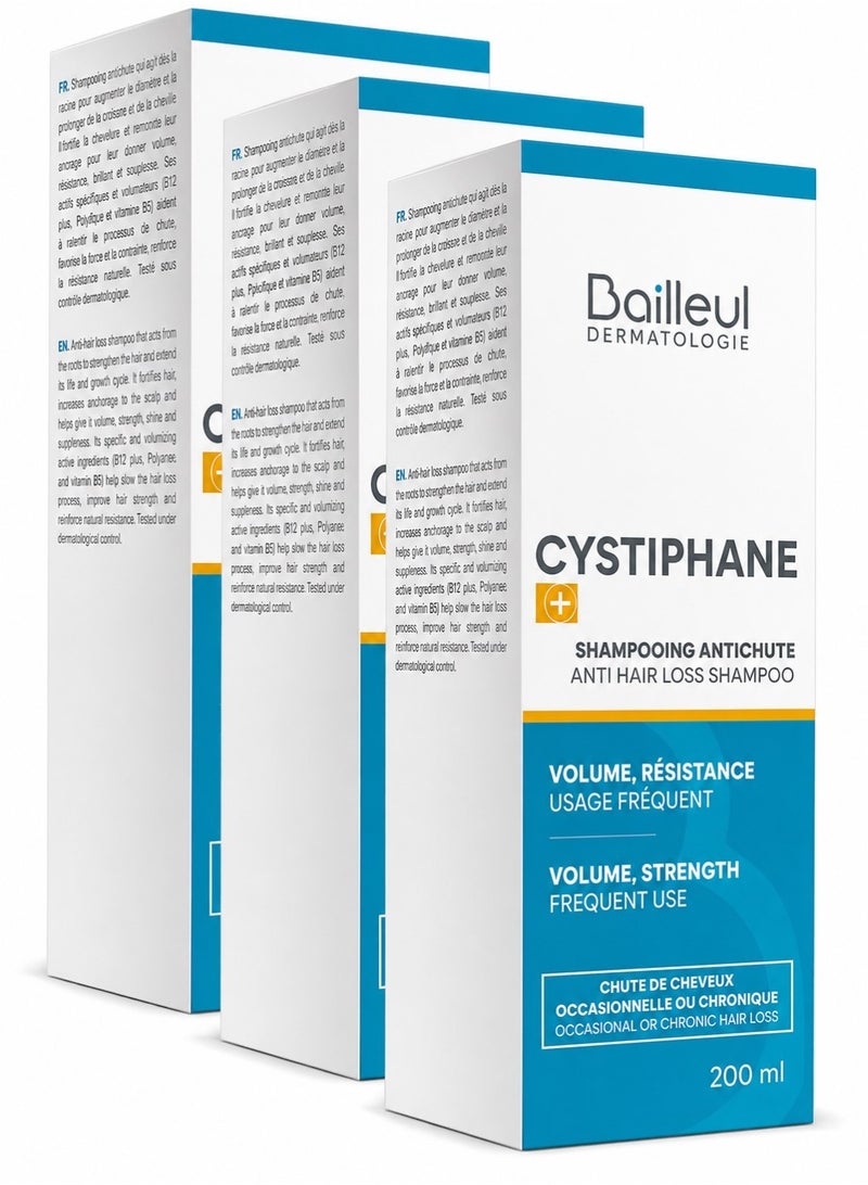 Biorga Cystiphane Anti-Hair Loss Shampoo 200ml pack of 3
