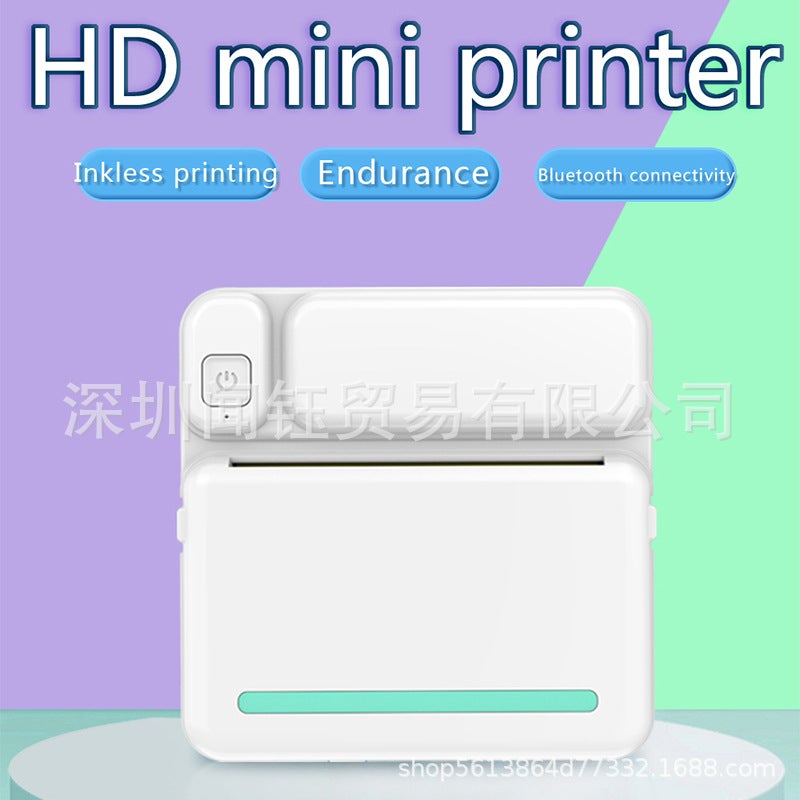 Small Portable Ink-Free Thermal Po Bluetooth Printer Student Wrong Label Printing - Image 2