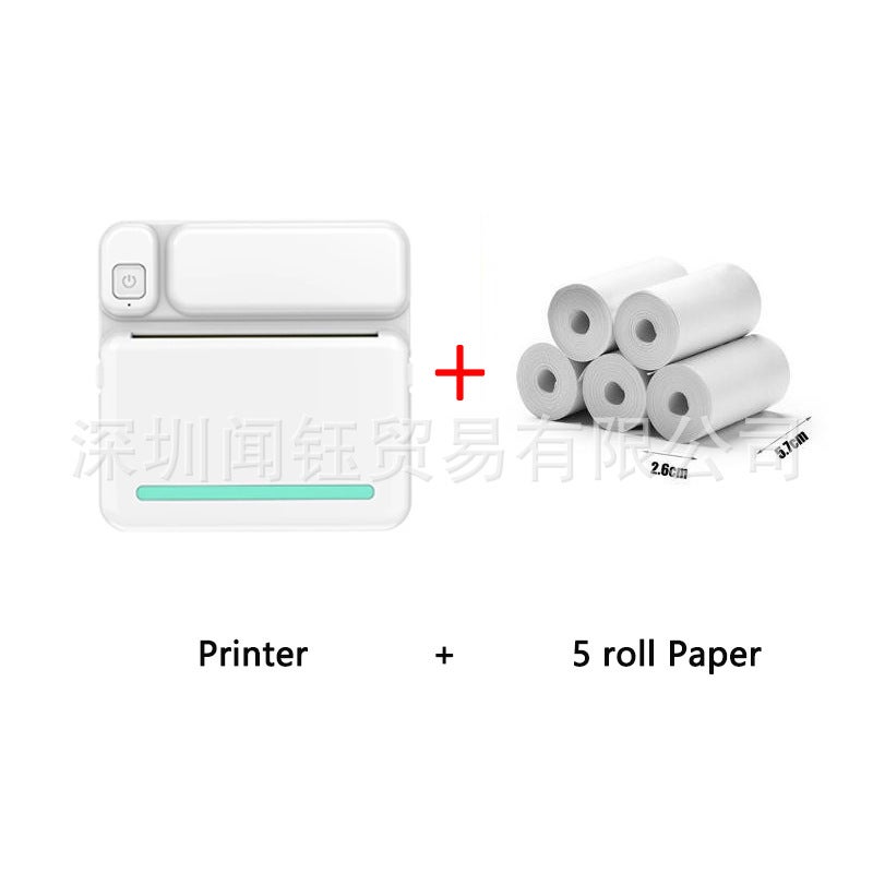 Small Portable Ink-Free Thermal Po Bluetooth Printer Student Wrong Label Printing - Image 1